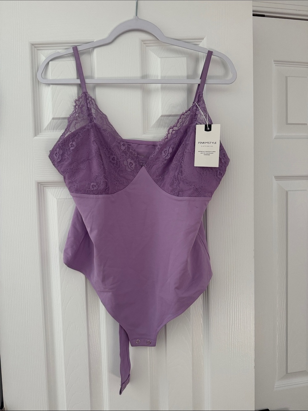 Nwt Lilac Lace-Trim Bodysuit